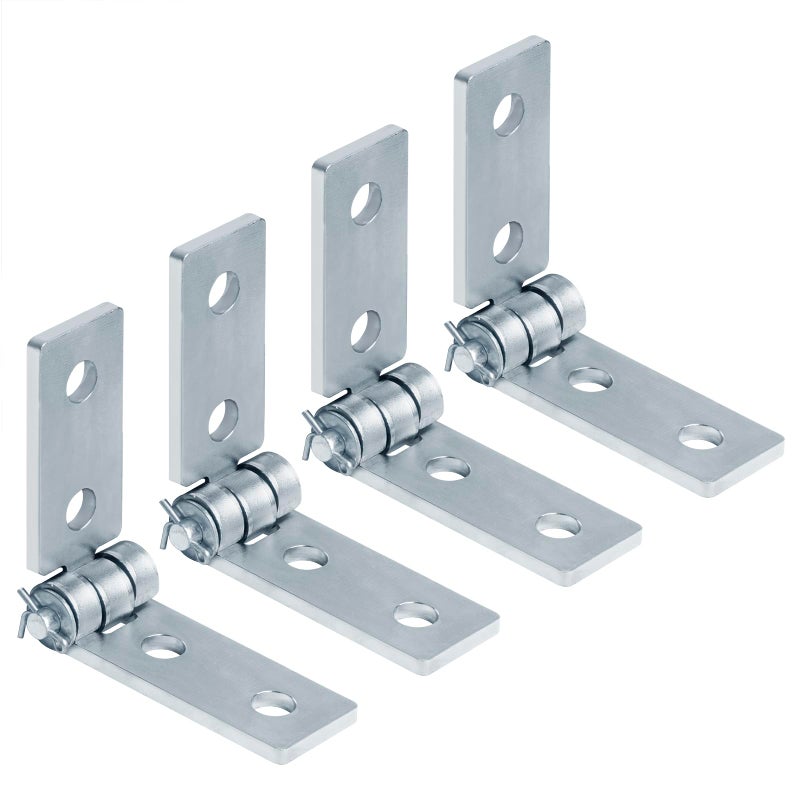 heneng 4 Pcs 4 Hole Adjustable Hinge for 1-5/8"" Strut Channel, 1/4"" Thick, Electro-Galvanized Steel - Image 1